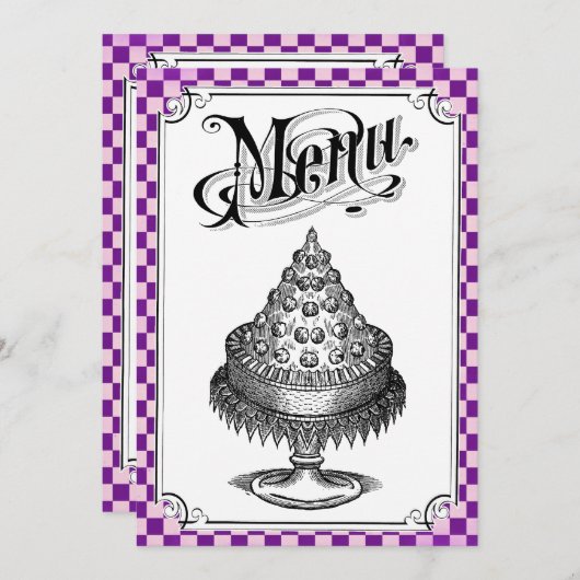 Steampunk Schachbrett-Hochzeits-Menü-Karten Menükarte (Vorne/Hinten)