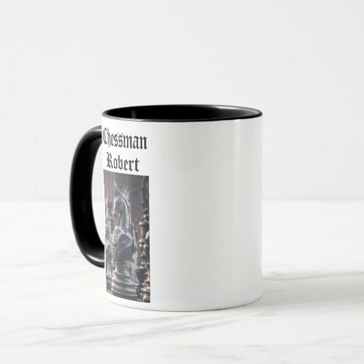 Steampunk-Schachdesign mit Individuelle Name Tasse (Vorderseite Links)
