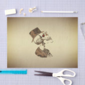 Steampunk Schädel auf Gold Seidenpapier (Handwerk)