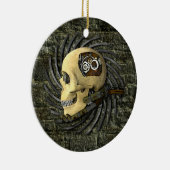 Steampunk Schädel Keramikornament (Rechts)