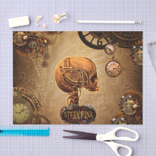 Steampunk Schädel Seidenpapier (Handwerk)