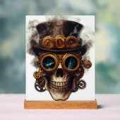 Steampunk-Schädelmotor Acrylschild (Neutral)