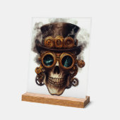 Steampunk-Schädelmotor Acrylschild (Winkel)