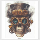 Steampunk-Schädelmotor Aufkleber (Blatt)