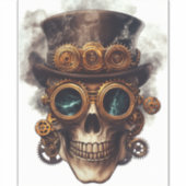 Steampunk-Schädelmotor Aufkleber (Vorderseite)