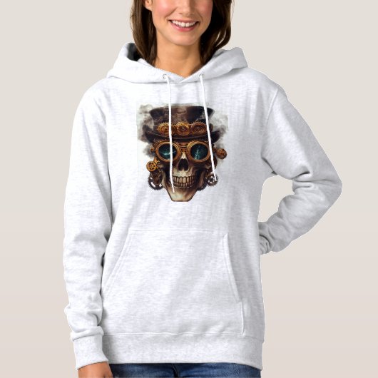 Steampunk-Schädelmotor Hoodie (Vorderseite)