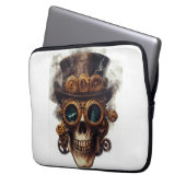 Steampunk-Schädelmotor Laptopschutzhülle (Vorderseite Links)