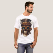 Steampunk-Schädelmotor T-Shirt (Vorne ganz)