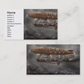 Steampunk - schalldichte Zelle - Luftschiff Visitenkarte (Vorne/Hinten)