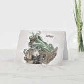 Steampunk Schatz-Karte Feiertagskarte (Vorderseite)