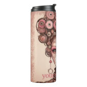 STEAMPUNK SCHAUTY FANTASY ART PINK Thermal Tumbler Thermosbecher (Nach links gedreht)