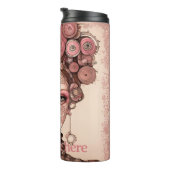 STEAMPUNK SCHAUTY FANTASY ART PINK Thermal Tumbler Thermosbecher (Nach rechts gedreht)