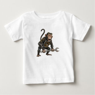 Steampunk-Schimpanse-Mechaniker mit Industrie-Schl Baby T-shirt