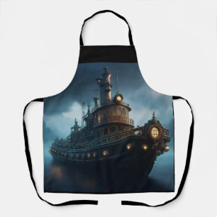 Steampunk-Schlepper an einem bewölkten Tag Mauspad Schürze