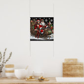 Steampunk Schlitten ~ Santa mit Ehefrau & Elfen 02 Poster (Küche)