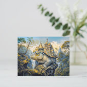 Steampunk-Schlossfrosch Postkarte (Stehend Vorderseite)