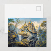Steampunk-Schlossfrosch Postkarte (Vorne/Hinten)