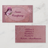 Steampunk Schmetterling im Rosa Visitenkarte (Vorne/Hinten)