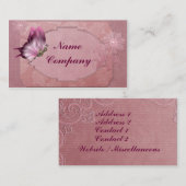 Steampunk Schmetterling im Rosa Visitenkarte (Vorne/Hinten)