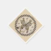 Steampunk Schmetterling Serviette (Ecke)