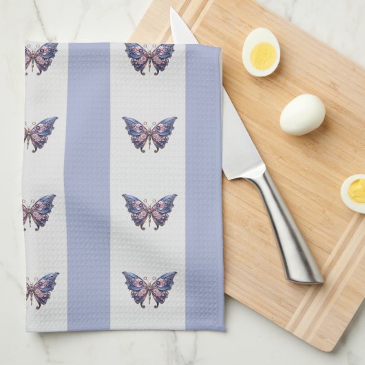 Steampunk-Schmetterlinge Geschirrtuch (Viertel Falte)