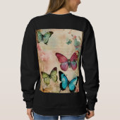 Steampunk-Schmetterlings-Schädel – Luxuriöse abstr Sweatshirt (Rückseite)