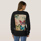 Steampunk-Schmetterlings-Schädel – Luxuriöse abstr Sweatshirt (Schwarz voll)