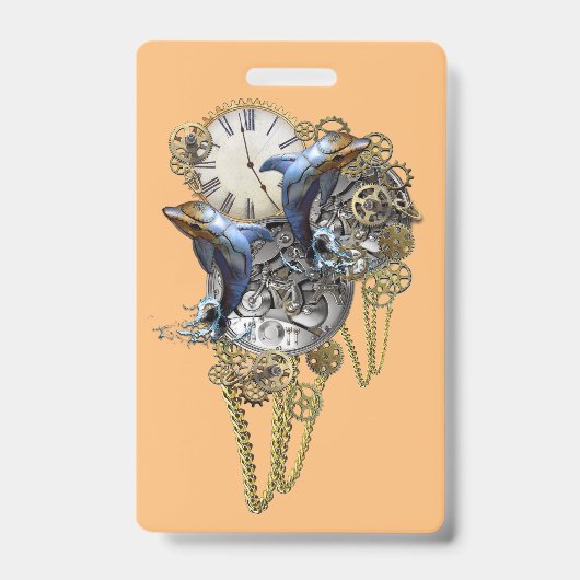 Steampunk-Schmuck, Uhrwerk Baby Bodysuit Ausweis (Vorderseite)