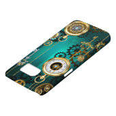 Steampunk-Schmuckschau auf grünem Hintergrund Case-Mate Samsung Galaxy Hülle (unten)