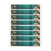 Steampunk-Schmuckschau auf grünem Hintergrund Rundum-Adressaufkleber (Bogen)