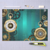 Steampunk-Schmuckschau auf grünem Hintergrund Seidenpapier (Handwerk)