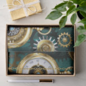 Steampunk-Schmuckschau auf grünem Hintergrund Seidenpapier (Geschenk)