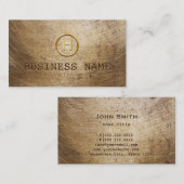 Steampunk Schmutz-Goldmonogramm-Visitenkarte Visitenkarte (Vorne/Hinten)