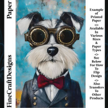 Steampunk Schnauzer Dog Bow Krawatte Z9 Scrapbook