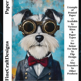 Steampunk Schnauzer Dog Bow Krawatte Z9 Scrapbook 