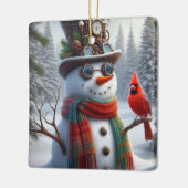 Steampunk-Schneemann-Ornament, Keramikornament (Links)