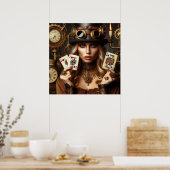 Steampunk Schöne Herzkönigin Poster (Küche)