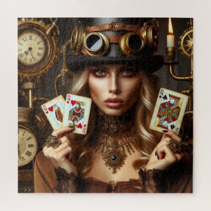 Steampunk Schöne Herzkönigin Puzzle