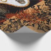 Steampunk, schönes Herz mit Gängen und Uhren Geschenkpapier (Ecke)