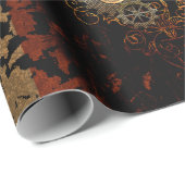 Steampunk, schönes Herz mit Gängen und Uhren Geschenkpapier (Rolleneckpunkt)