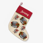 Steampunk Schreibmaschine und Gears Weihnachten Kleiner Weihnachtsstrumpf (Vorderansicht (hängend))