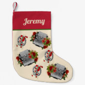 Steampunk Schreibmaschine und Gears Weihnachten Kleiner Weihnachtsstrumpf (Vorderseite)