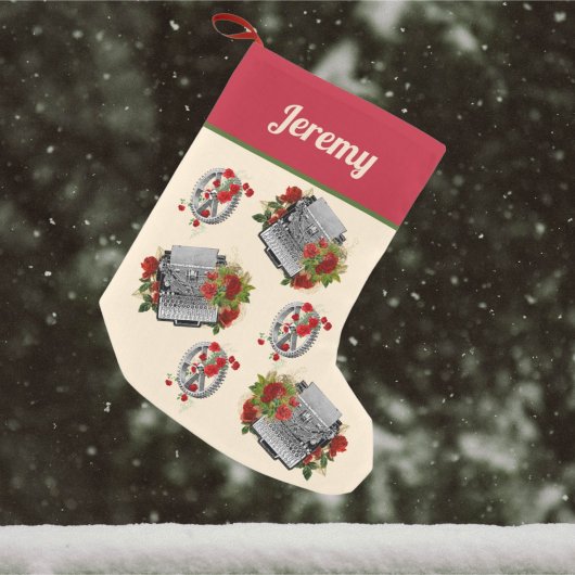 Steampunk Schreibmaschine und Gears Weihnachten Kleiner Weihnachtsstrumpf