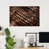 Steampunk - Schreibmaschine - Zu wortgetupft Poster (Heimbüro)