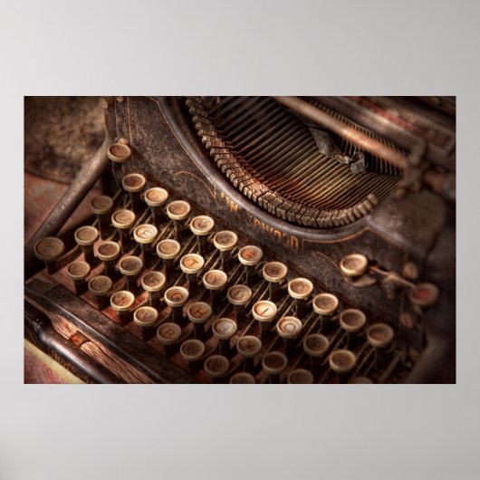 Steampunk - Schreibmaschine - Zu wortgetupft Poster (Vorne)