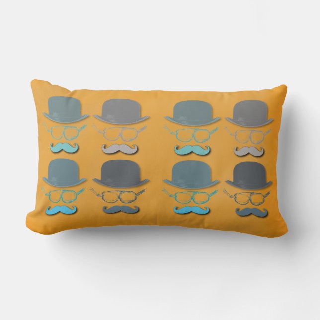 Steampunk Schutzbrillen, Hüte und Schnurrbärte Lendenkissen (Vorderseite)