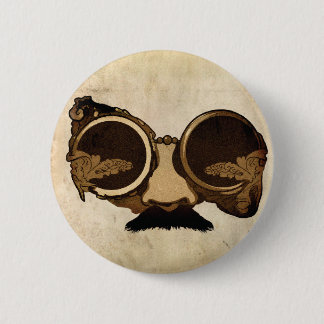 Steampunk Schutzbrillen und Schnurrbart Button