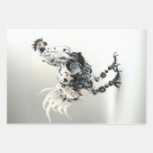 Steampunk Schwarz-weiß Roosters Decoupage Geschenkpapier Set (Vorderseite 3)