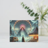 Steampunk Sci Fi Carnival Postkarte (Stehend Vorderseite)