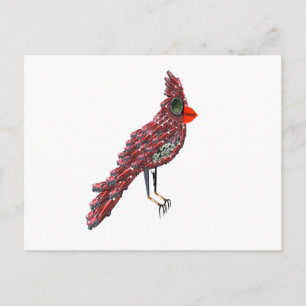 Steampunk Science Fiction Cardinal Cadillac Bird Postkarte